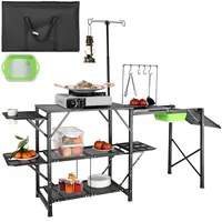 Vevor Campingküche 174 x 50 x 160 cm Schwarz