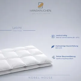 HANSKRUCHEN GmbH Hanskruchen Nobel House Daunendecke, Leicht, 90% Daunen / 10% Federchen, 135 x 220 cm