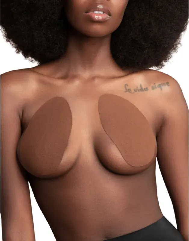 BYE-BRA  Brustverstärker + 3 Paar Satin - Braun / G-H