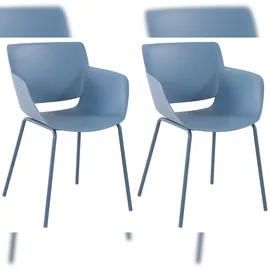 CLP Alpena Gartenstuhl 55 x 60 x 90 cm blau 2 St.