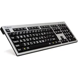 LogicKeyboard LKB-LPRNTWB-AJPU-FR Tastatur, XL-Print Slim Alu On (PC) Silber/Schwarz/Weiß