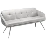 Livetastic Sitzbank, Hellgrau, Dunkelgrau, Metall, Textil, 180x88x58 cm, Esszimmer, Bänke, Sitzbänke