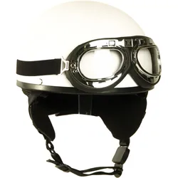 Mil-Tec Oldtimer, Halbschalenhelm - Matt-Weiß - L