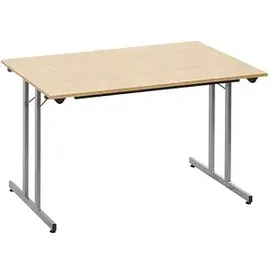 Sodematub Klapptisch 120 x 80 x 74 cm Beige/Braun/Silber