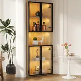Schrank Aufbewahrungsmöbel Eckvitrine 62x32x160 Oak Okmyhome
