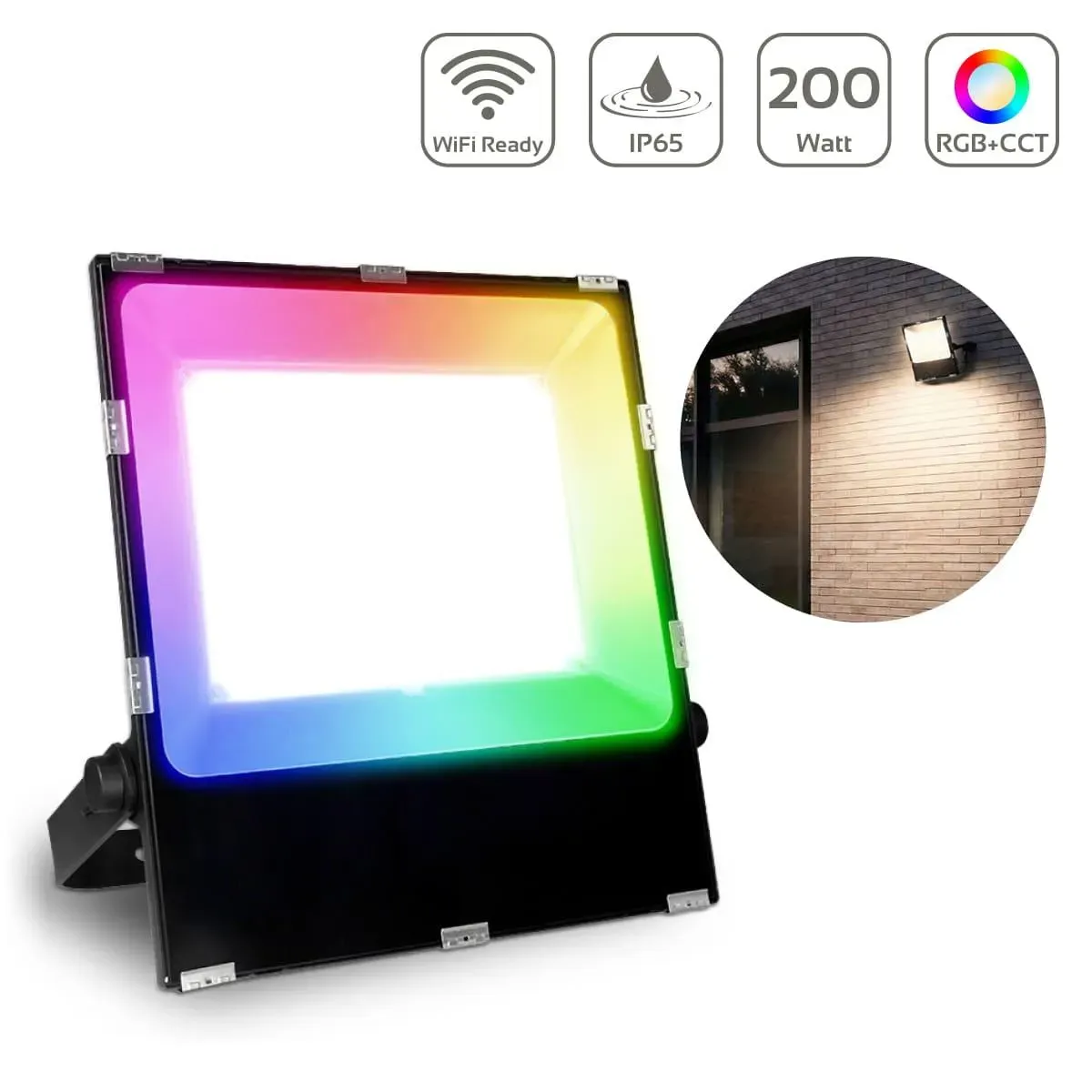 MiBoxer RGB+CCT LED Außenstrahler WiFi Farbwechsel Fluter - Ausführung: 200W FUT...