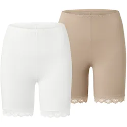 Tchibo - 2 Radler-Shorts - Damen - Gr. L - beige