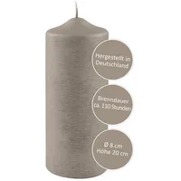 Fink Stumpenkerze 20 cm grau