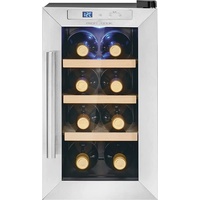 Profi Cook Weinkühlschrank | 8 Flaschen | Getränkekühlschrank | UV-beständige Glastür | Weinkühler | LED-Beleuchtung | 4 Lagerebenen - davon 3 herausnehmbar | 11-18°C | PC-WK 1233