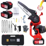 OUTIGO Mini Kettensäge mit Akku, Akku Kettensäge 8 Zoll mit 800W Bürstenlos, 8000mAh Akku, Handkettensäge für Gartenscheren Astschere Holzschneidenz