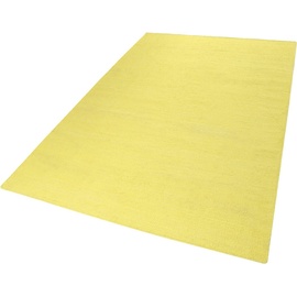 Esprit Handwebteppich gelb Baumwolle, Wohnzimmer, Kinderzimmer, einfarbig 541966-3 5 mm,