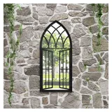vidaXL Gartenspiegel Schwarz 100x45 cm Eisen