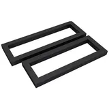 doporro - Wandkonsole 40x2.5x15 cm rostfreie Edelstahl schwarz Wandhalter rechteckig WH01 Träger Regalträger Regalhalter (2 Stück)