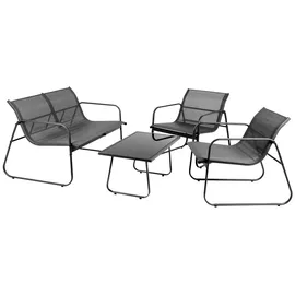 Koopmann International Gartenmöbelset 7-tlg. Schwarz