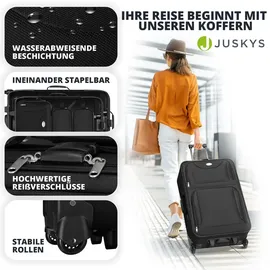 Juskys Reise Trolley Kofferset Athen - Schwarz