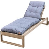 Bielik Stepp Auflage Gartenliege - Sonnenliege Auflage für Deckchair Holz aus Wasserdichter Stoff mit Oeko-TEX-Zertifikat und Riemen befestigt - Genäht in Europa (Grau)