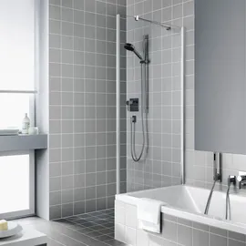Kermi Pasa XP Seitenwand verkürzt neben Badewanne PXTVD075171AK 75x175cm, silber mattglanz, ESG klar