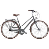 Bergrausch Cityrad Marlies 7, 7 Gang Shimano Nexus 7 Rücktritt Schaltwerk, Citybike Damenrad 28 Zoll tiefer Einstieg schwarz/grau schwarz 55 cm