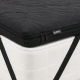 SLIPIO Matratzentopper 200x200 cm Schwarz | 5 cm Höhe | Ergo+ orthopädischer Komfortschaum | Waschbar & Hypoallergen | Mattress Topper 200x200