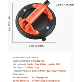 Vevor Saugheber ABS 203 mm orange