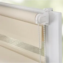 Lichtblick Duo Rollo / Doppelrollo Klemmfix 80 x 200 cm verspannt creme