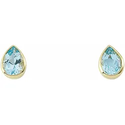 Paar Ohrhänger ADELIA ́S "1 Paar 585 Gold Ohrringe / Ohrstecker mit Aquamarin", blau, Ohrringe, Damen, Damen, Gelbgold 585, 585 Gold mit Aquamarin Goldschmuck für Damen