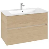 Villeroy & Boch Collaro Waschtischunterschrank 961 x 480 x 610mm, mit Beleuchtung, × Nordic Oak