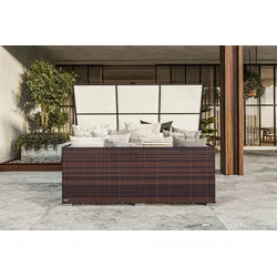 OUTFLEXX Kissenbox, braun marmoriert, Polyrattan, 204x94x75cm