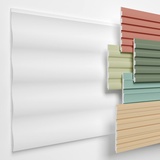 HEXIMO Lamellenwand (3.67 m2) aus XPS - Lamellen Wandpaneele Lamellenverkleidung Akustikpaneele weiß (8 Paneele, HLM-10-01 weiß) Wandplatten wall panels Schaumstoff
