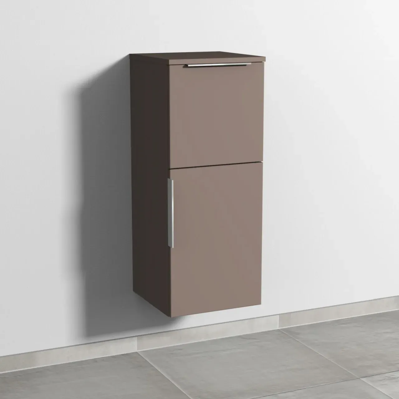 Sanipa 3way Mittelschrank mit 1 Tür und 1 Auszug, Taupe-Matt, UP1271T UP1271T