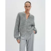 Someday Damen Strickjacke | TILARA Loose Voluminöse Blousonjacke aus Bouclégarn Hazy Fog Melange, 42 - 42