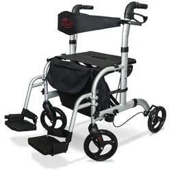 Aluminium Vierrad Rollator mit Fußstützen AT51005 1 St