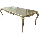 Casa Padrino Luxus Barock Esstisch Silber / Gold - Handgefertigter Massivholz Esszimmertisch - Luxus Esszimmer Möbel im Barockstil - Barock Möbel... - Silber