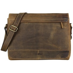 Greenburry Laptoptasche Vintage Laptop Bag Tasche Schultertasche Leder braun 1766B