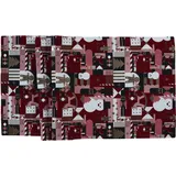 Sander - Mitteldecke / Tischdecke - Weihnachten - Calvin 85 x 85 cm - Schneeman, Nussknacker (26 - Burgundy)