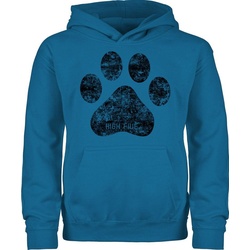 Shirtracer Hoodie »High Five Hunde Pfote - Tiermotiv Animal Print - Kinder Premium Kapuzenpullover« hoodie mit hundepfoten - hundepfote pullover - kapuzenpulli jungen blau 152 (12/13 Jahre)