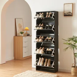 Schuhkipper Lund mit 5 verspiegelten Klappen Schwarz
