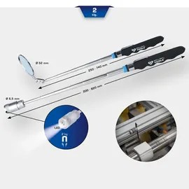 BRILLIANT TOOLS Teleskop-Spiegel und Magnetheber-Satz 2-tlg (BT115905)