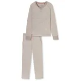 SCHIESSER Damen Schlafanzug Lang Baumwolle-Nightwear Pyjamaset, Natur_181905, 42 - 42