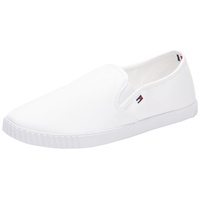Tommy Hilfiger Damen Schuhe Canvas Slip-On Sneaker Slipper, Weiß, 39