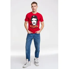 LOGOSHIRT T-Shirt "MAGNUM", Herren, Gr. L, rot, 100% Baumwolle, bedruckt, normal, Rundhals, Shirts T-Shirt, mit großem Front-Print