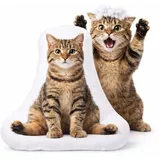 Ferocity Personalisiertes 3D Kissen Katze Tierform FOTOGESCHENK mit eigenem Foto Foto-Kissen mit Deinem Foto Bedrucken Zum Jahrestag, Geburtstag, Valentinstag (mit Füllung) 3D Körper [091]