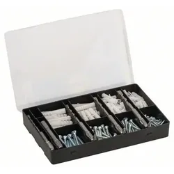 Fixier-Set 173-teilig, Bohrer, Dübel, Schrauben, Bits in handlicher Sortierbox.