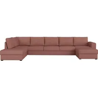 MIRJAN24 Ecksofa Wilma Large, U-Form Polsterecke vom Hersteller, Schlafsofa mit zwei Bettkasten, Wohnlandschaft (Uttario Velvet 2955, Seite: Links) - Rosa