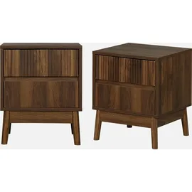 sweeek - 2er Set Nachttische mit zwei Schubladen