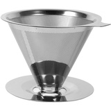 kaffeefilter wiederverwendbar 1x6,Kaffeefilter Edelstahl 4,Kaffeefilter Edelstahl,Kaffeefilter Größe 6,1Pc Tropf Kaffees Ieb,Edelstahl Gießt Über Kaffee Dripper Doppels Chicht Mesh Filter Tasse Stand