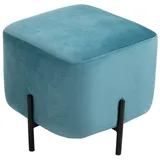 Homcom Fußhocker gepolstert Kunststoff 44,5 x 41,5 x 44,5 cm Türkis