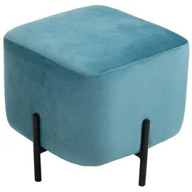 Homcom Fußhocker gepolstert Kunststoff 44,5 x 41,5 x 44,5 cm Türkis