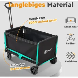 HOMECALL Bollerwagen klappbar 120L schwarz