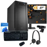 dcl24.de dcl24 PC komplett Set i9 14900, GT1030 2GB - 1000GB SSD, 16GB DDR5, 24x5.8 GHz, WLAN, 27" Monitor, Maus, Tastatur, Headset, Windows 11 Pro Office PC